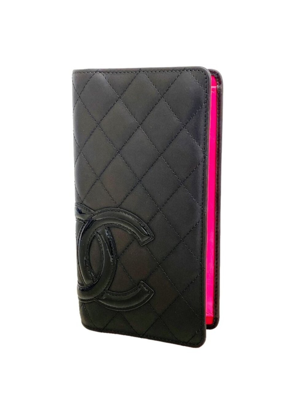 Chanel Wallet Cambon Lambskin Black Silver